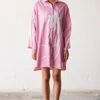 Khara Kapas Pale Pink Floral Shirt Dress