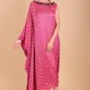 Fuchsia Pink One Shoulder Bandhni Kaftan Dress 2 Fuchsia Pink One Shoulder Bandhni Kaftan Dress -Echoo Clothing Shop 1slknot1 1