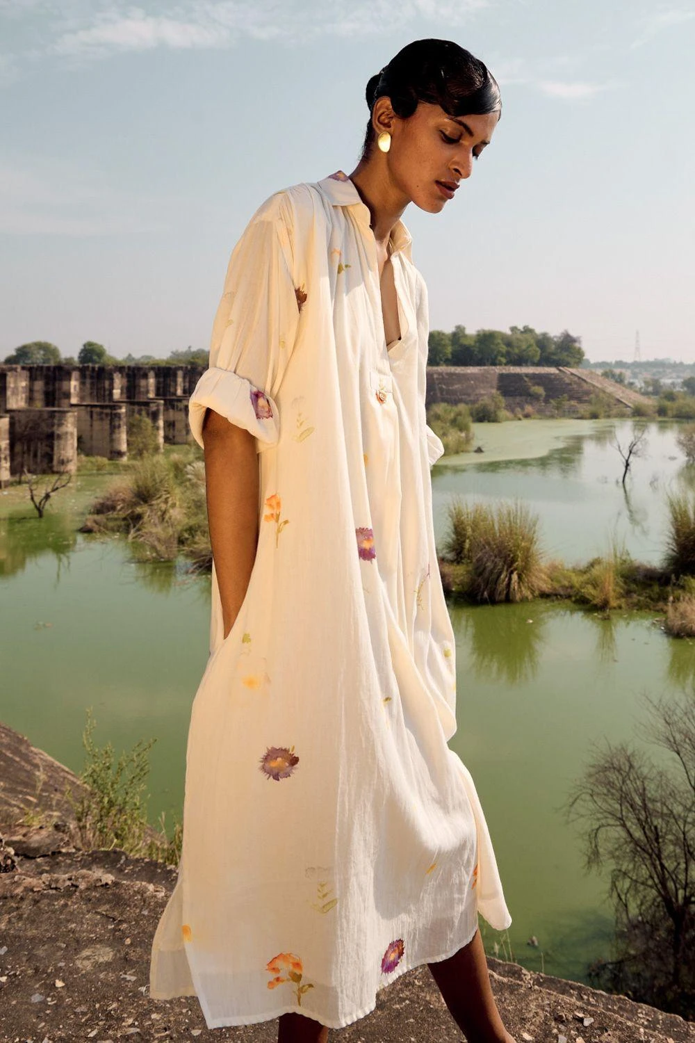 Khara Kapas Dove Shirt Dress 5 Khara Kapas Dove Shirt Dress - Image 3