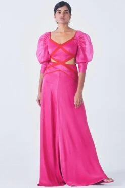 Little Things Hot Pink Cutout Dress