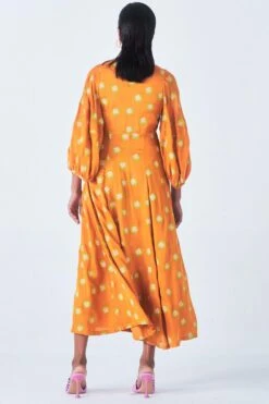 Little Things Orange Floral Printed Dress -Echoo Clothing Shop 209lt17 4
