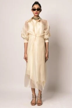 REIK Ivory Mimosa Dress With A Moulin Shirt