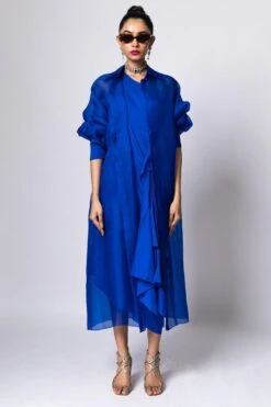 REIK Electric Blue Mimosa Dress With A Moulin Shirt