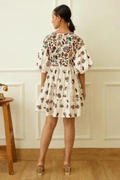 Nikasha Ivory Kohinoor Buta Print Dress -Echoo Clothing Shop 21823na22 4