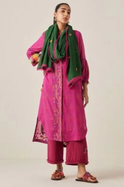 Sunira Designs Pink Gulzaar Shirt Dress