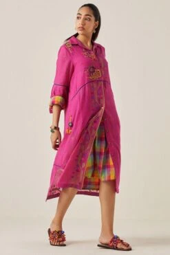 Sunira Designs Pink Gulzaar Shirt Dress 10 Sunira Designs Pink Gulzaar Shirt Dress -Echoo Clothing Shop 2222323sg13 3