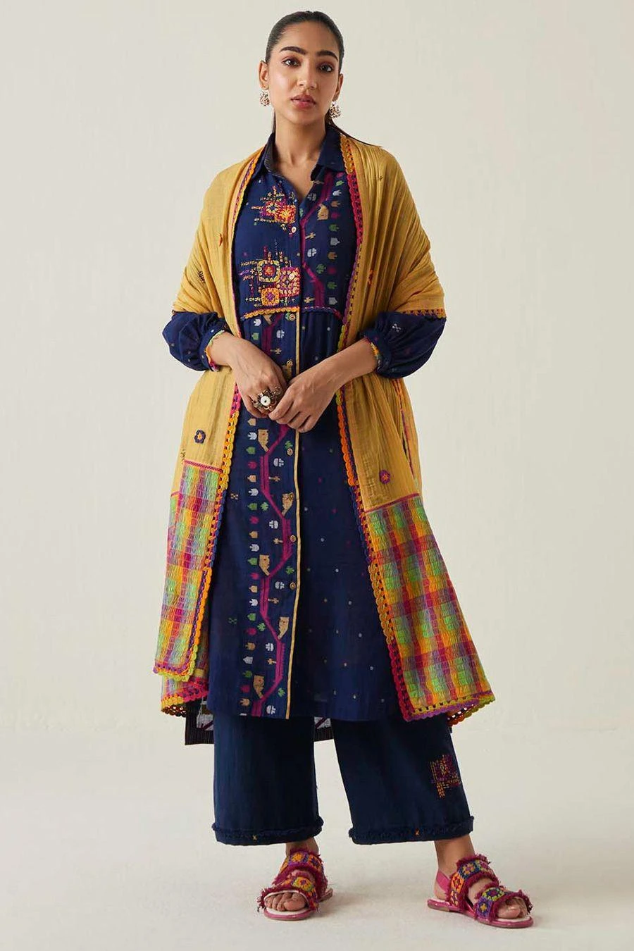 Sunira Designs Blue Gulzaar Shirt Dress 3 Sunira Designs Blue Gulzaar Shirt Dress