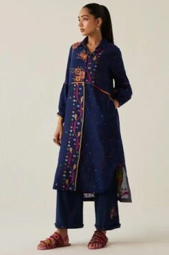Sunira Designs Blue Gulzaar Shirt Dress 10 Sunira Designs Blue Gulzaar Shirt Dress -Echoo Clothing Shop 2222323sg14 3