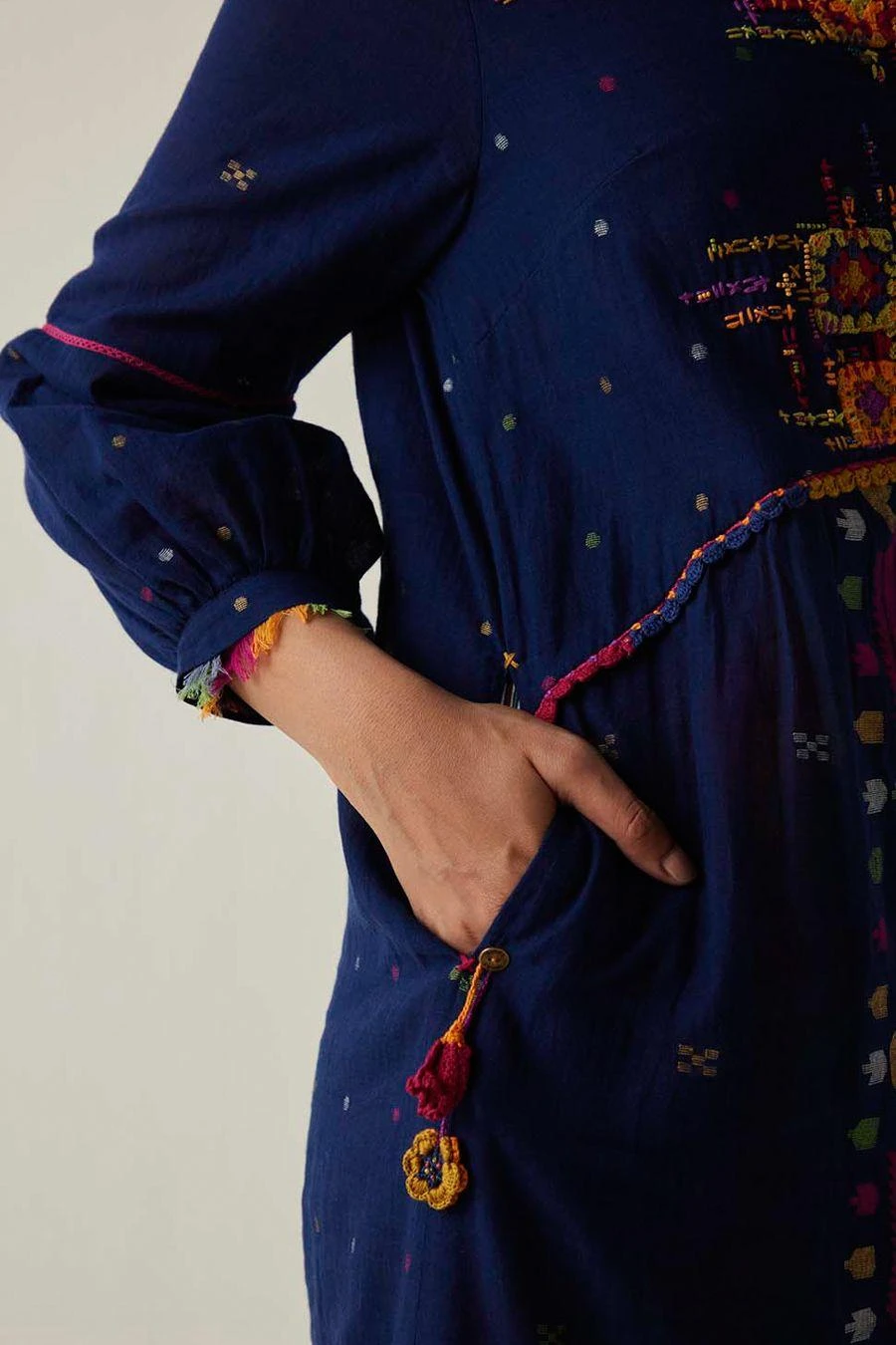 Sunira Designs Blue Gulzaar Shirt Dress 7 Sunira Designs Blue Gulzaar Shirt Dress - Image 5