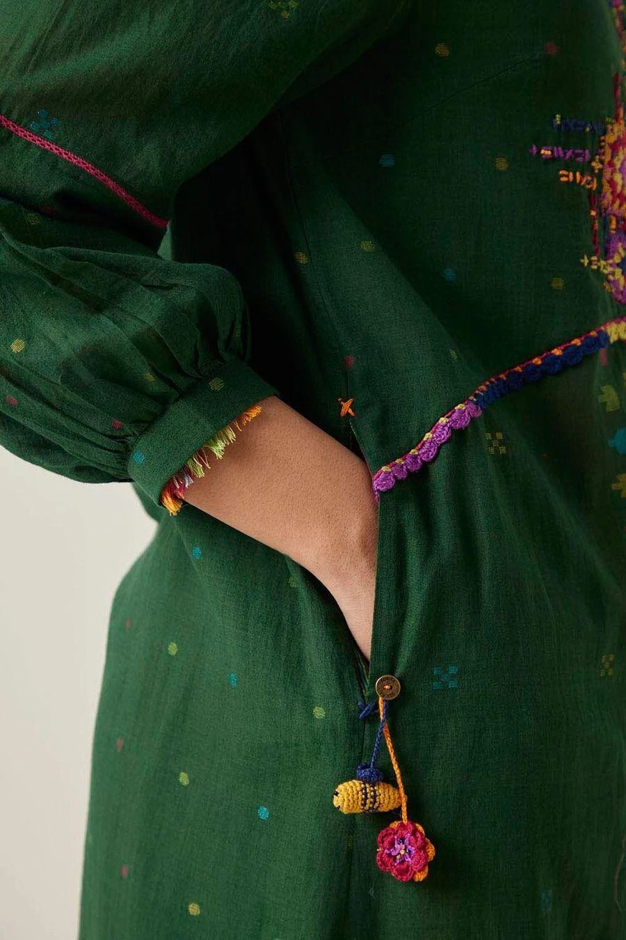 Sunira Designs Green Gulzaar Shirt Dress 7 Sunira Designs Green Gulzaar Shirt Dress - Image 5