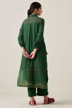 Sunira Designs Green Gulzaar Shirt Dress 13 Sunira Designs Green Gulzaar Shirt Dress -Echoo Clothing Shop 2222323sg15 6