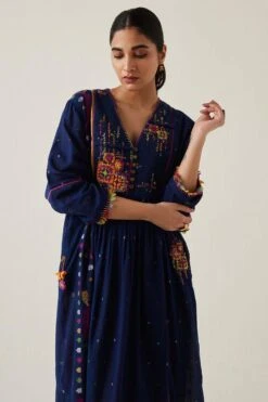 Sunira Designs Blue Gulzaar A-line Dress -Echoo Clothing Shop 2222323sg6 3
