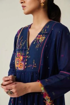 Sunira Designs Blue Gulzaar A-line Dress -Echoo Clothing Shop 2222323sg6 5