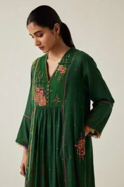 Sunira Designs Green Gulzaar A-line Dress -Echoo Clothing Shop 2222323sg7 3