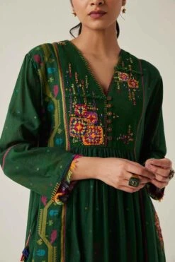Sunira Designs Green Gulzaar A-line Dress -Echoo Clothing Shop 2222323sg7 5
