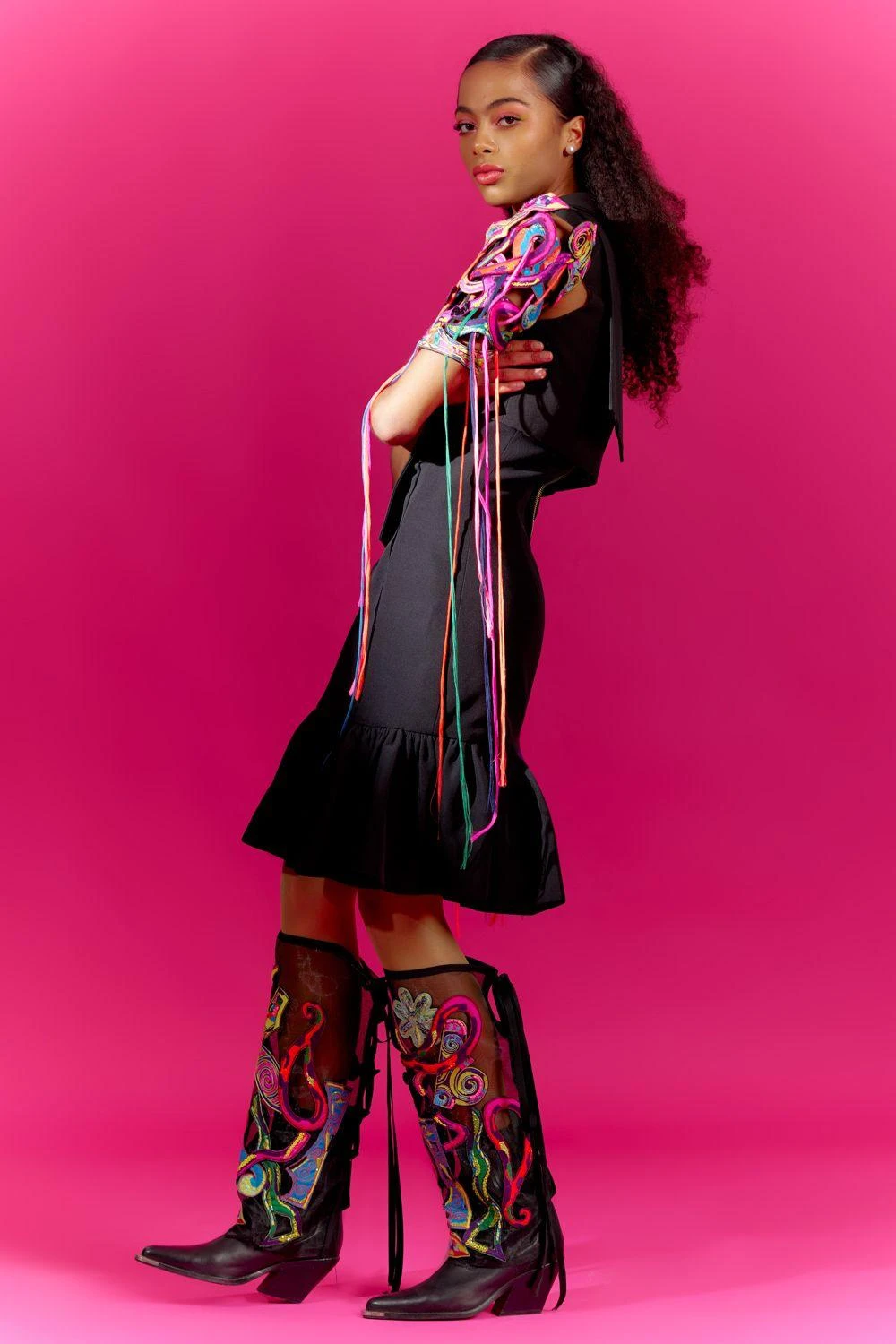 Mini Sondhi Black Multi Layered Jacket & Dress 4 Mini Sondhi Black Multi Layered Jacket & Dress - Image 2