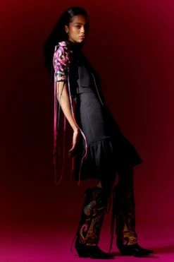 Mini Sondhi Black Multi Layered Jacket & Dress 8 Mini Sondhi Black Multi Layered Jacket & Dress -Echoo Clothing Shop 22623ms39 3