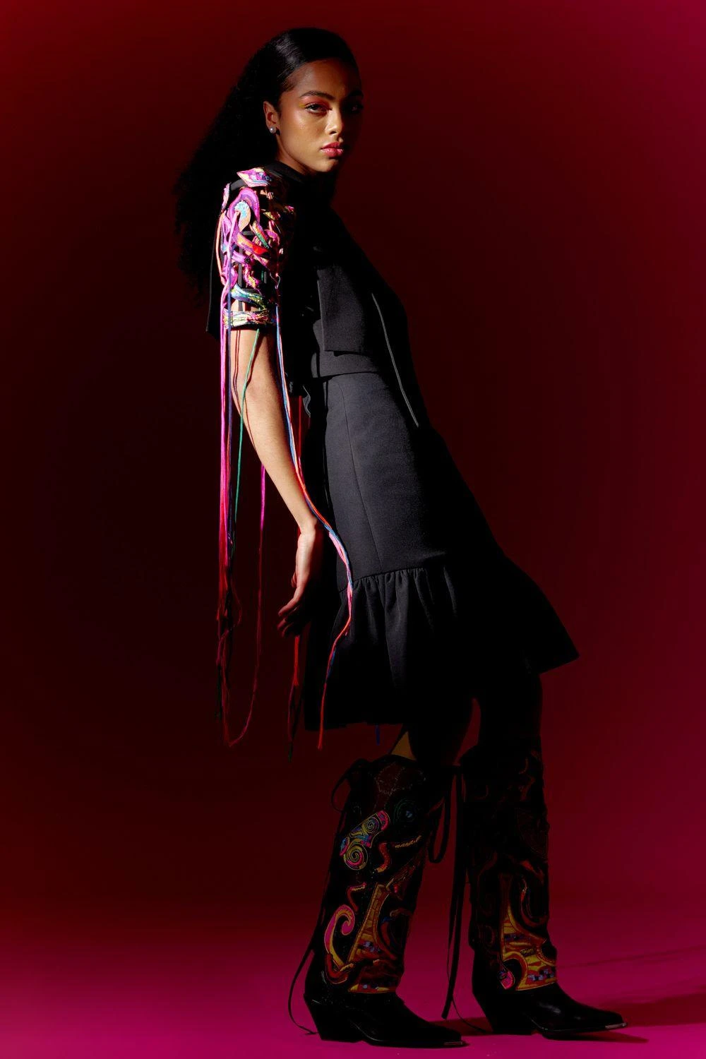 Mini Sondhi Black Multi Layered Jacket & Dress 5 Mini Sondhi Black Multi Layered Jacket & Dress - Image 3