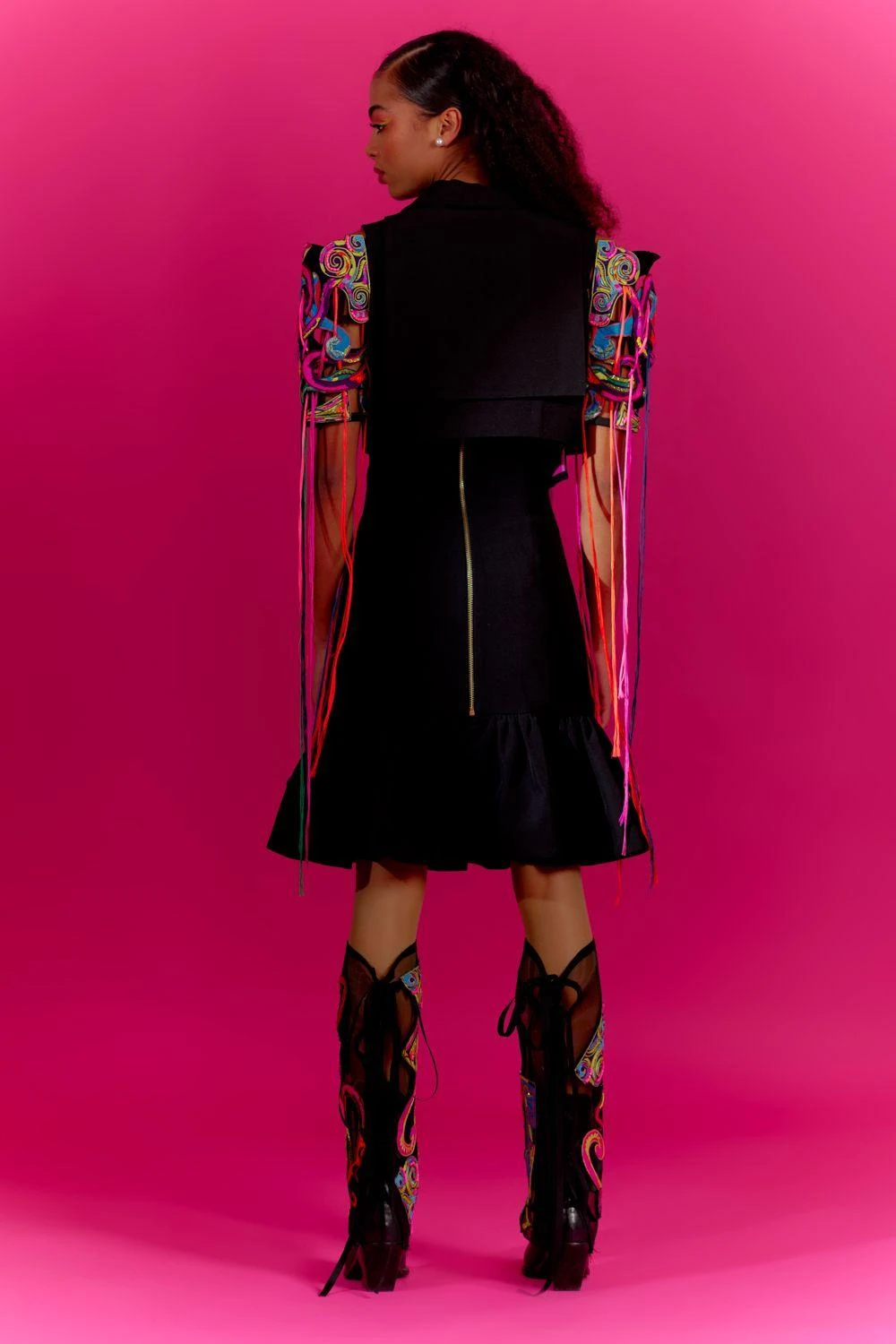 Mini Sondhi Black Multi Layered Jacket & Dress 6 Mini Sondhi Black Multi Layered Jacket & Dress - Image 4