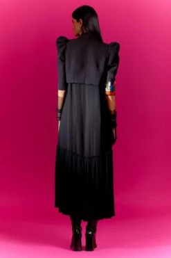 Mini Sondhi Black Threadwork Jacket With Dress -Echoo Clothing Shop 22623ms50 3