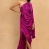 Stephany Purple Tie & Dye One Shoulder Dress -Echoo Clothing Shop 230523sy07 1