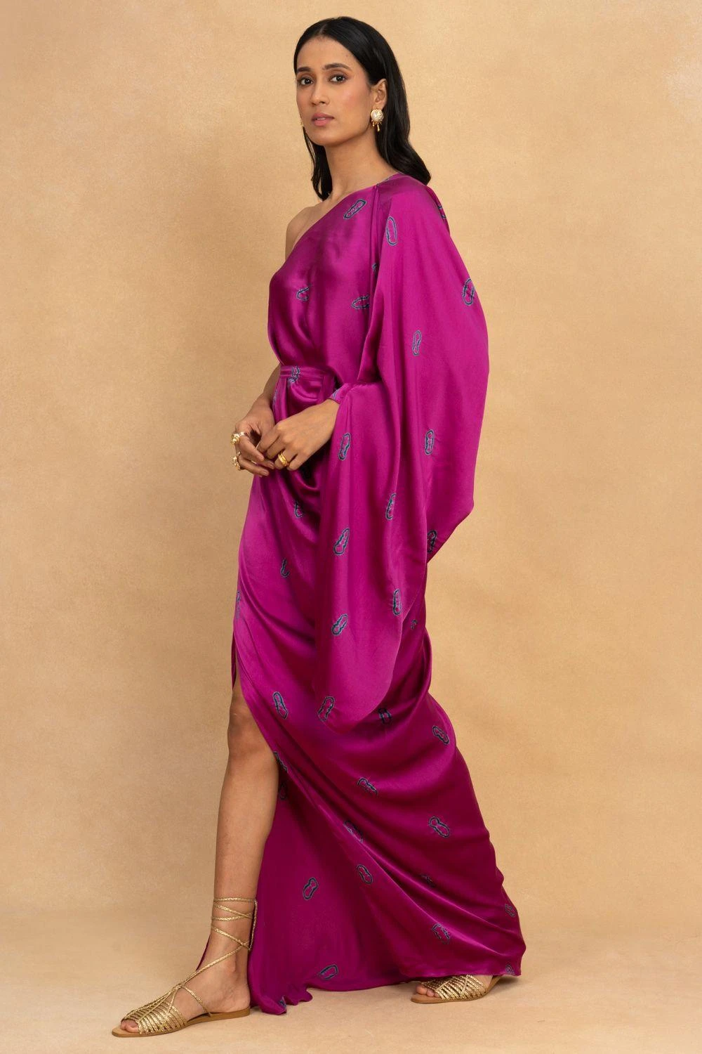 Stephany Purple Tie & Dye One Shoulder Dress 5 Stephany Purple Tie & Dye One Shoulder Dress - Image 3