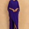 Stephany Purple Front Knot Kaftan Dress 2 Stephany Purple Front Knot Kaftan Dress -Echoo Clothing Shop 230523sy08 1
