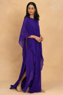 Stephany Purple Front Knot Kaftan Dress 9 Stephany Purple Front Knot Kaftan Dress -Echoo Clothing Shop 230523sy08 3