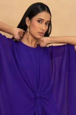 Stephany Purple Front Knot Kaftan Dress 10 Stephany Purple Front Knot Kaftan Dress -Echoo Clothing Shop 230523sy08 4