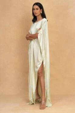 Stephany Beige Front Knot Kaftan Dress -Echoo Clothing Shop 230523sy12 3