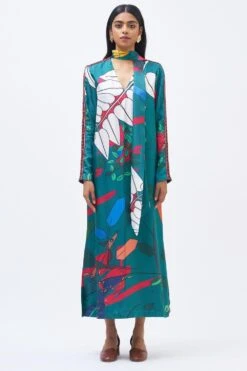 Kshitij Jalori Kaya's Habitat Emerald Kaftan Dress