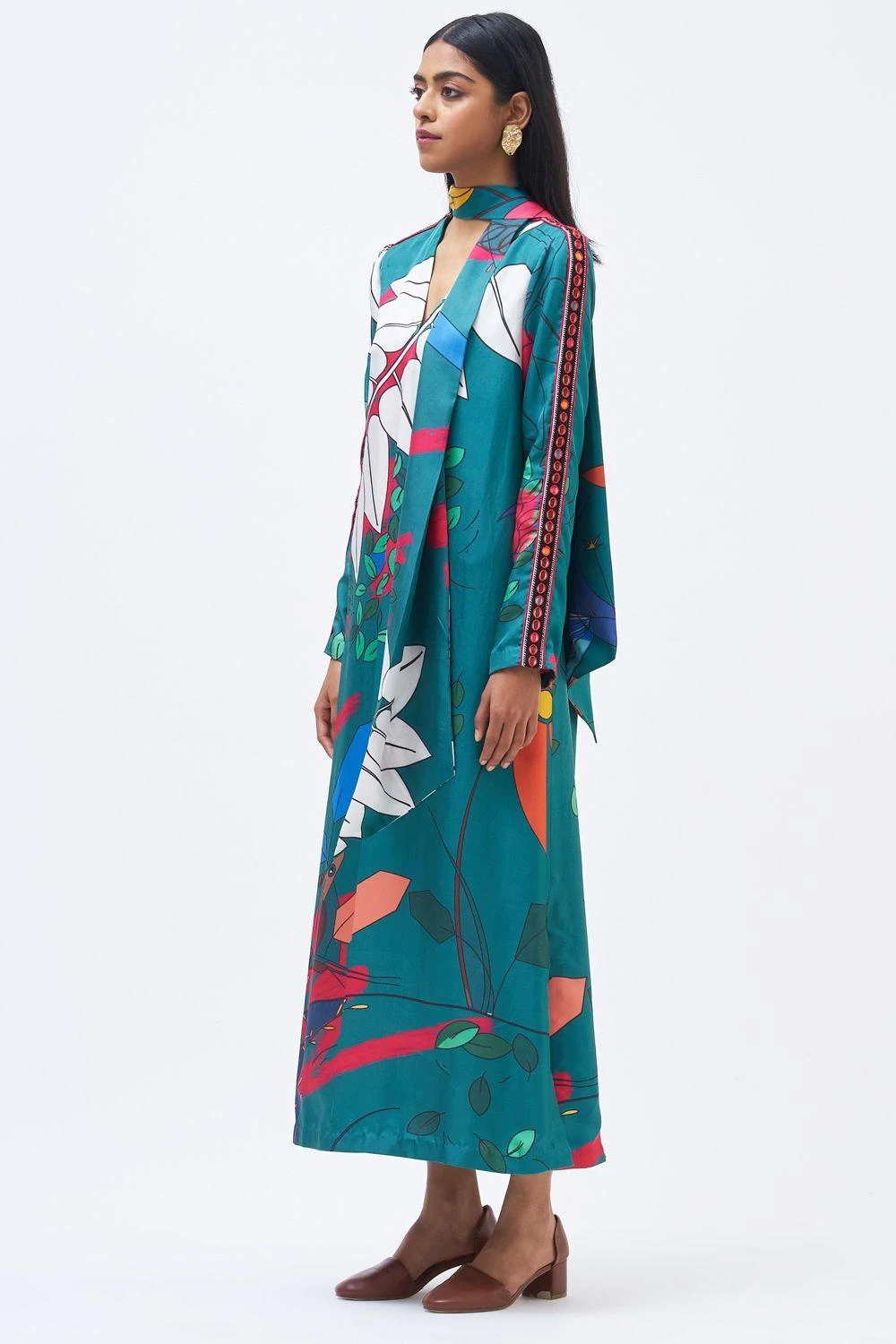 Kshitij Jalori Kaya's Habitat Emerald Kaftan Dress 4 Kshitij Jalori Kaya's Habitat Emerald Kaftan Dress - Image 2