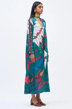 Kshitij Jalori Kaya's Habitat Emerald Kaftan Dress 9 Kshitij Jalori Kaya's Habitat Emerald Kaftan Dress -Echoo Clothing Shop 23523kj32 3