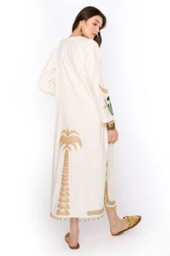 Heirloom By Rara Avis Off White Hamsa Embroidered Column Dress -Echoo Clothing Shop 23rh45 4