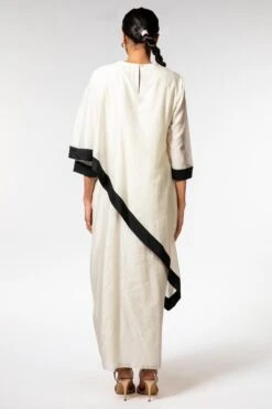 Aikeyah White Asymmetric Drape Dress -Echoo Clothing Shop 24042023ay02 4