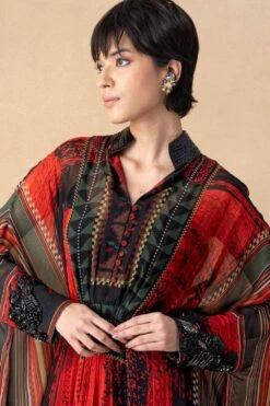 Nikita Mhaisalkar Red & Black Abstract Printed Maxi Dress 10 Nikita Mhaisalkar Red & Black Abstract Printed Maxi Dress -Echoo Clothing Shop 251023nm8 4