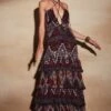 Nikita Mhaisalkar Merlot Tapis Print Maxi Dress -Echoo Clothing Shop 2511nm02 1
