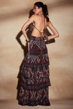 Nikita Mhaisalkar Merlot Tapis Print Maxi Dress -Echoo Clothing Shop 2511nm02 5