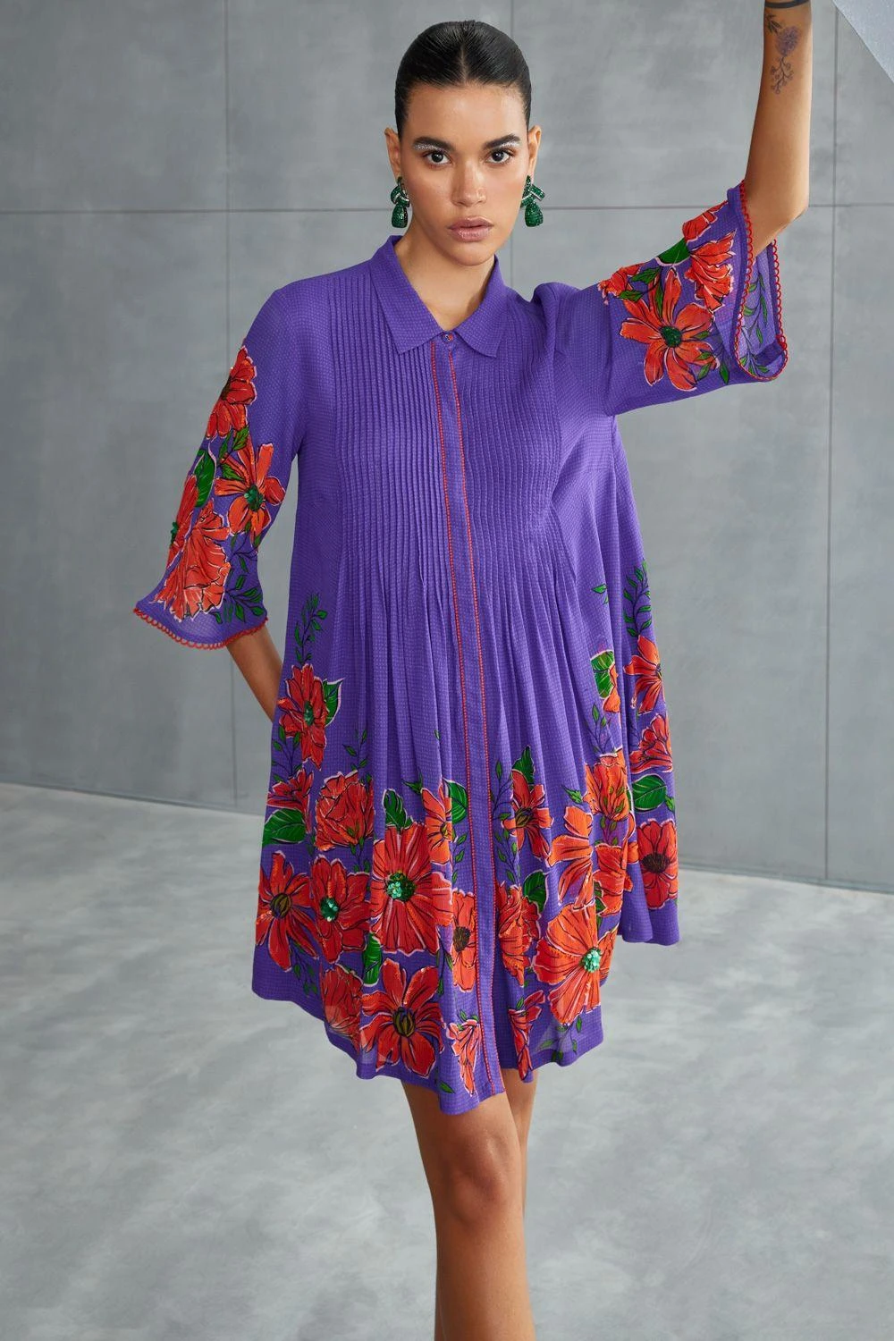 Namrata Joshipura Amethyst Zinnia Gathered Dress 5 Namrata Joshipura Amethyst Zinnia Gathered Dress - Image 3