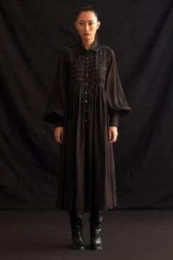 Amrich Michi Hand Embellished Button Down Dress