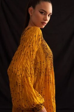 Amrich Suf Hand Embellished Maxi Dress In Yellow -Echoo Clothing Shop 25923aml22 4