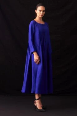Amrich Fio Blue Handwoven Pleated Dress 9 Amrich Fio Blue Handwoven Pleated Dress -Echoo Clothing Shop 25923aml8 3