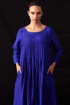 Amrich Fio Blue Handwoven Pleated Dress 10 Amrich Fio Blue Handwoven Pleated Dress -Echoo Clothing Shop 25923aml8 4