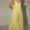 Deep Thee Lemon Yellow Hand Embroidered Slip Dress