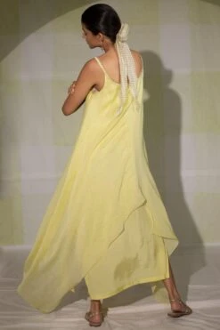 Deep Thee Lemon Yellow Hand Embroidered Slip Dress -Echoo Clothing Shop 25dt2 4