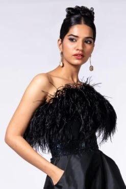 Shriya Som Taffeta Feather Black Dress 12 Shriya Som Taffeta Feather Black Dress -Echoo Clothing Shop 2611edt24 4