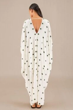 AMPM Aysha Timeless Ivory Crepe Kaftan Dress -Echoo Clothing Shop 261223ampm1 4