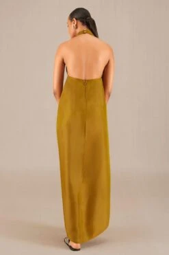 AMPM Ezra Earthy Brown Silk Dress Top-pant Set -Echoo Clothing Shop 261223ampm9 5