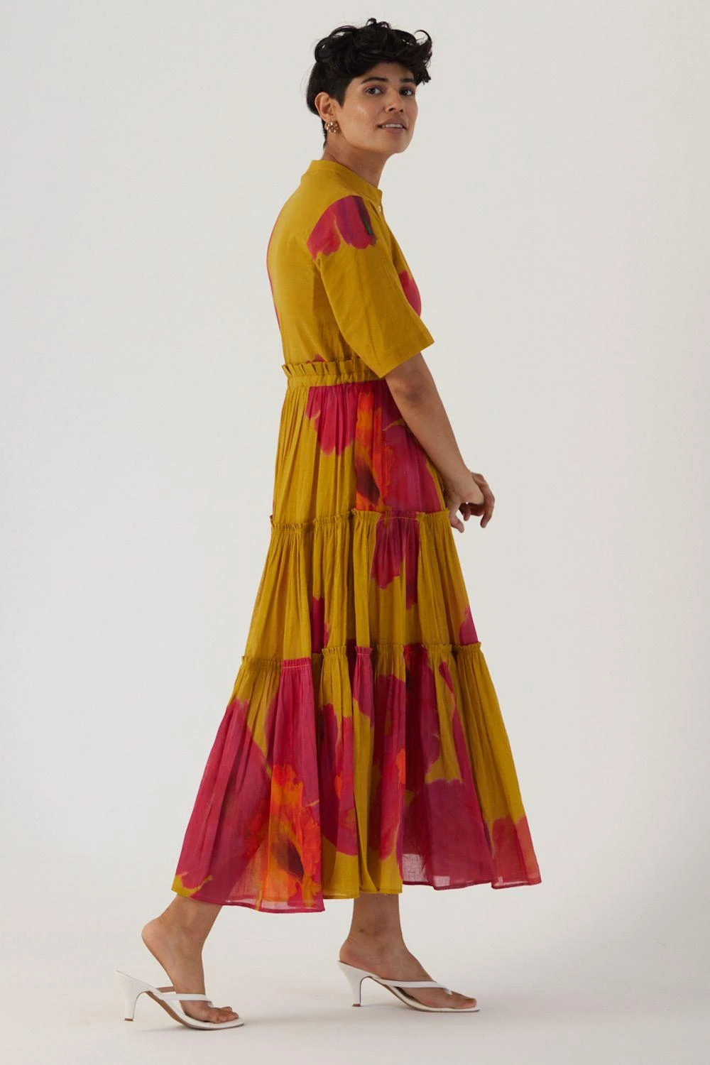 YAM Pink Poppies Tiered Dress 4 YAM Pink Poppies Tiered Dress - Image 2