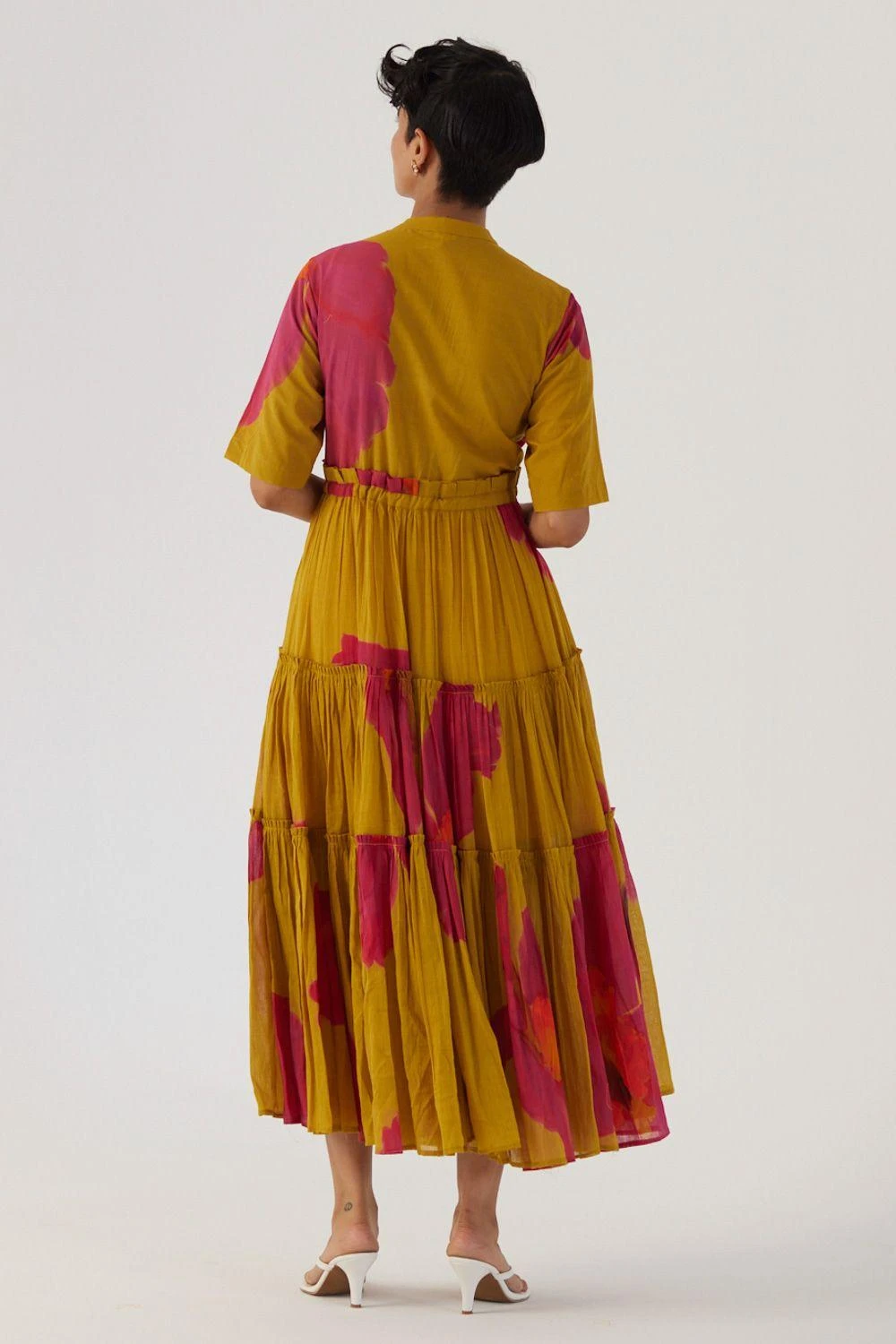 YAM Pink Poppies Tiered Dress 7 YAM Pink Poppies Tiered Dress - Image 5